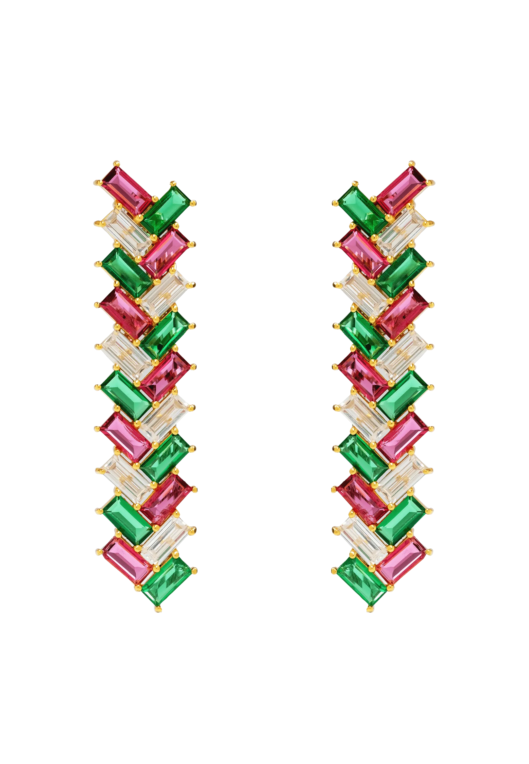 Pendientes Metrópolis Fucsia y Verde