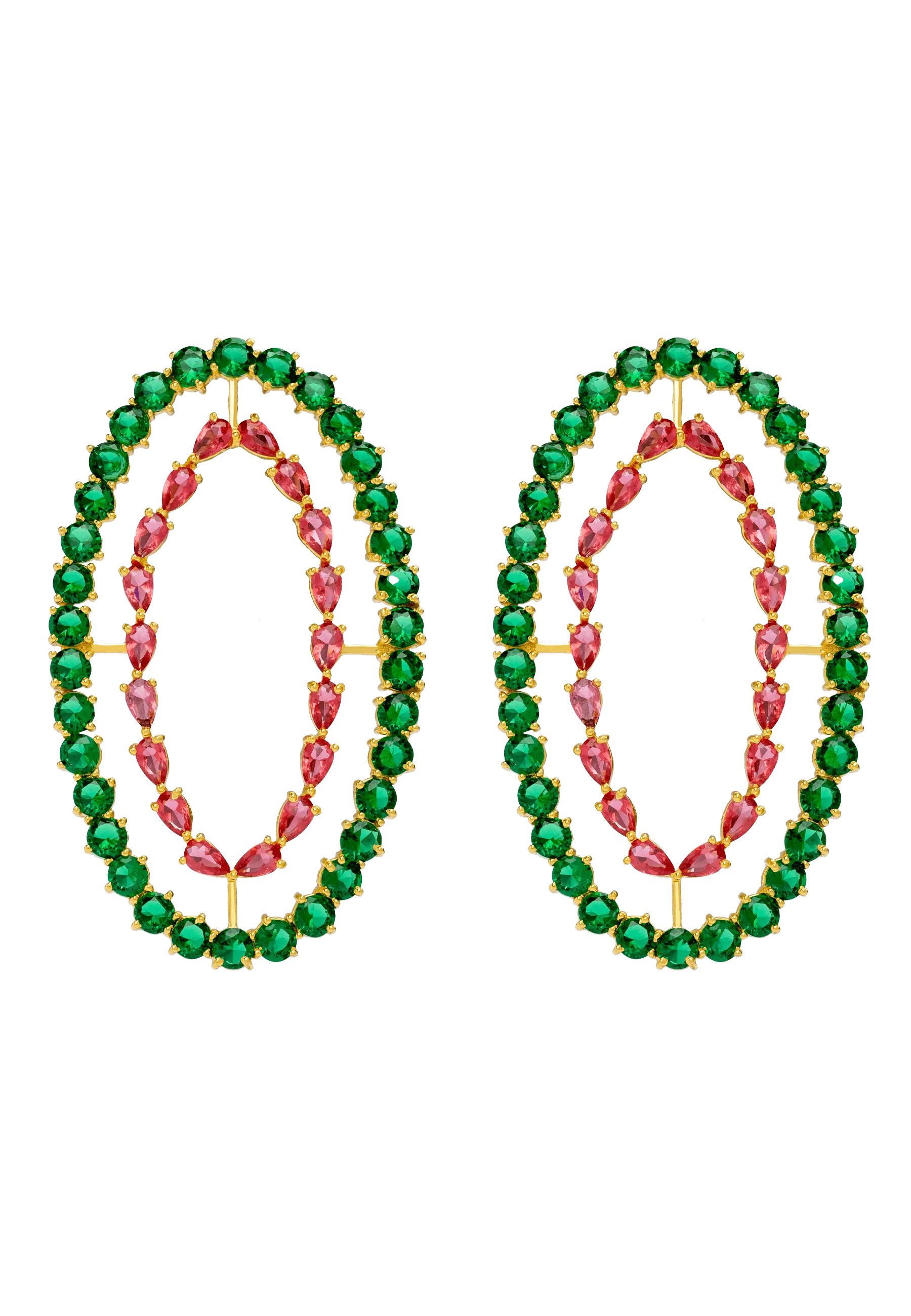 Pendientes Rivoli Fucsia y Verde