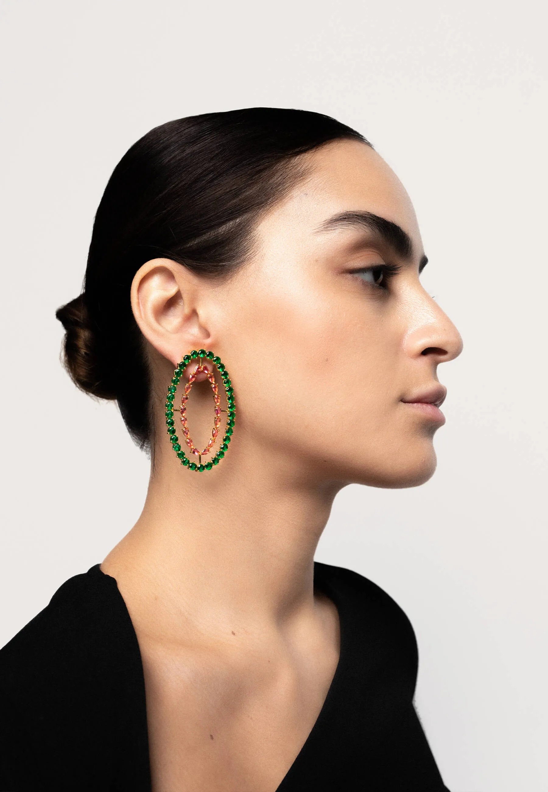 Pendientes Rivoli Fucsia y Verde
