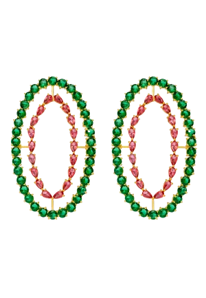 Pendientes Rivoli Fucsia y Verde