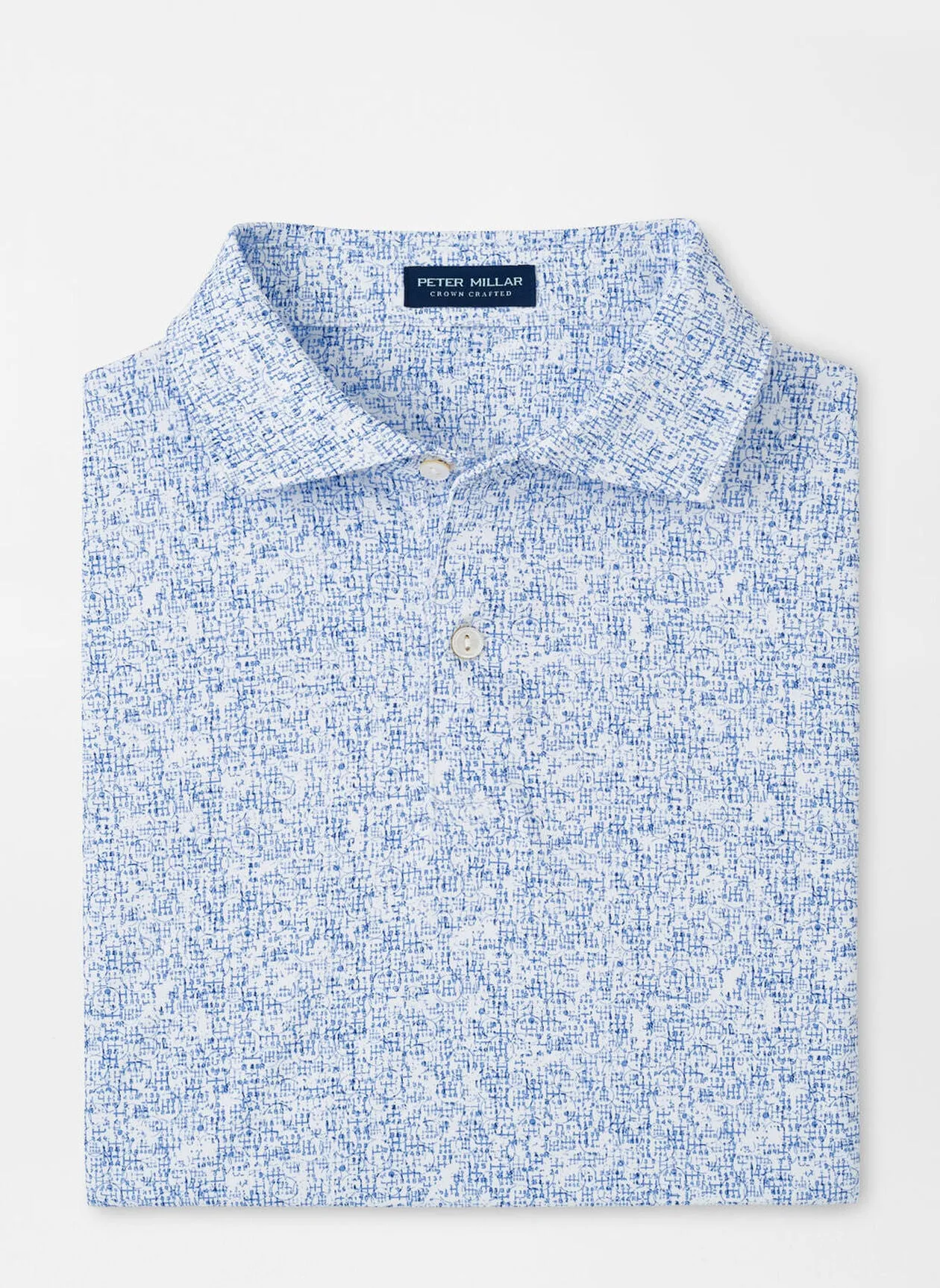 Peter Millar Mens Tailored Fit Switching Gears Performance Jersey Polo - Edwin Sp - WHITE