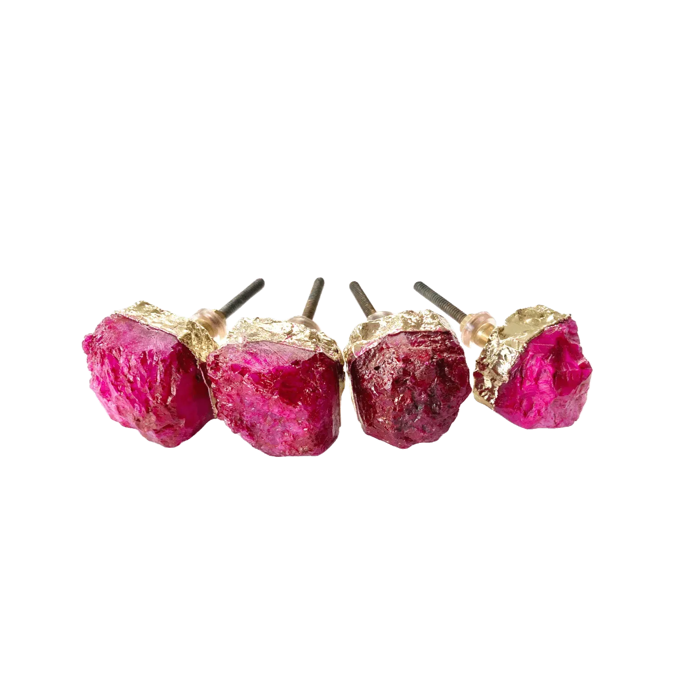 Pink Agate Cabinet Door Pull Handle - Set of 4