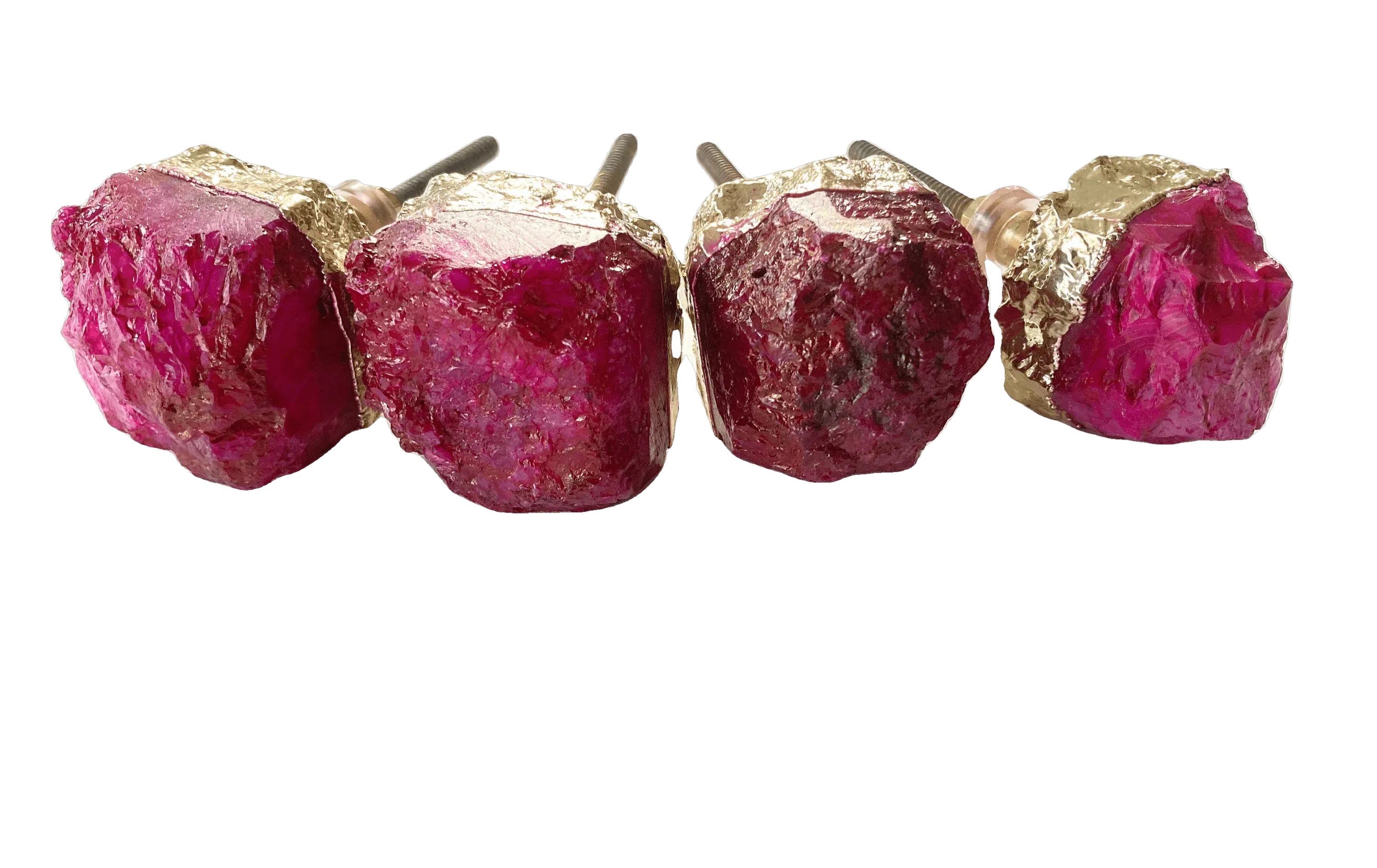 Pink Agate Cabinet Door Pull Handle - Set of 4