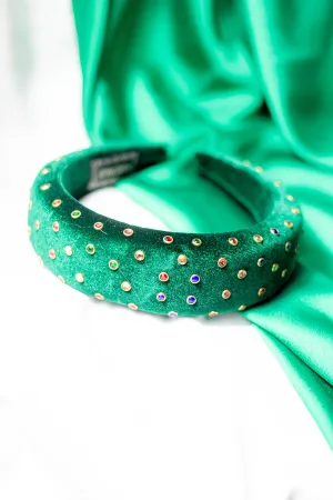 Plush Velvet Rainbow Diamante Headband