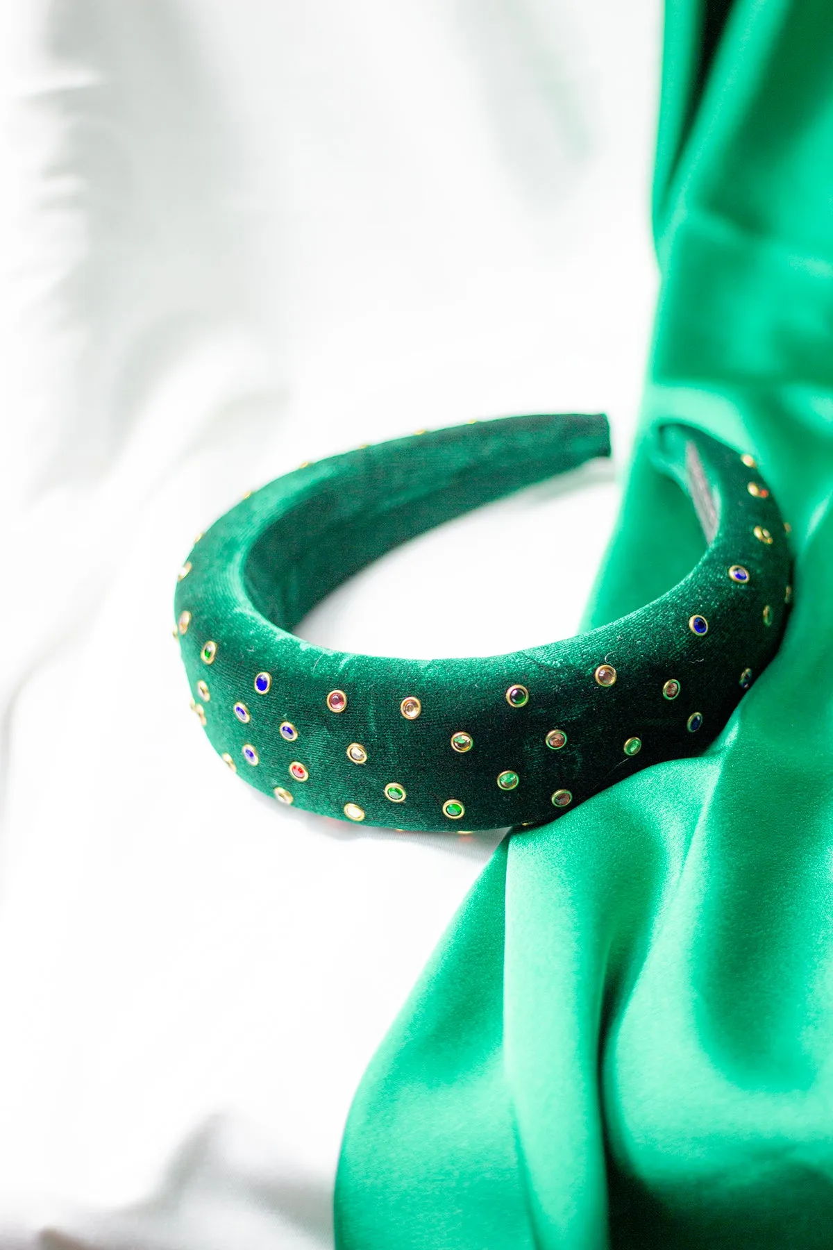 Plush Velvet Rainbow Diamante Headband