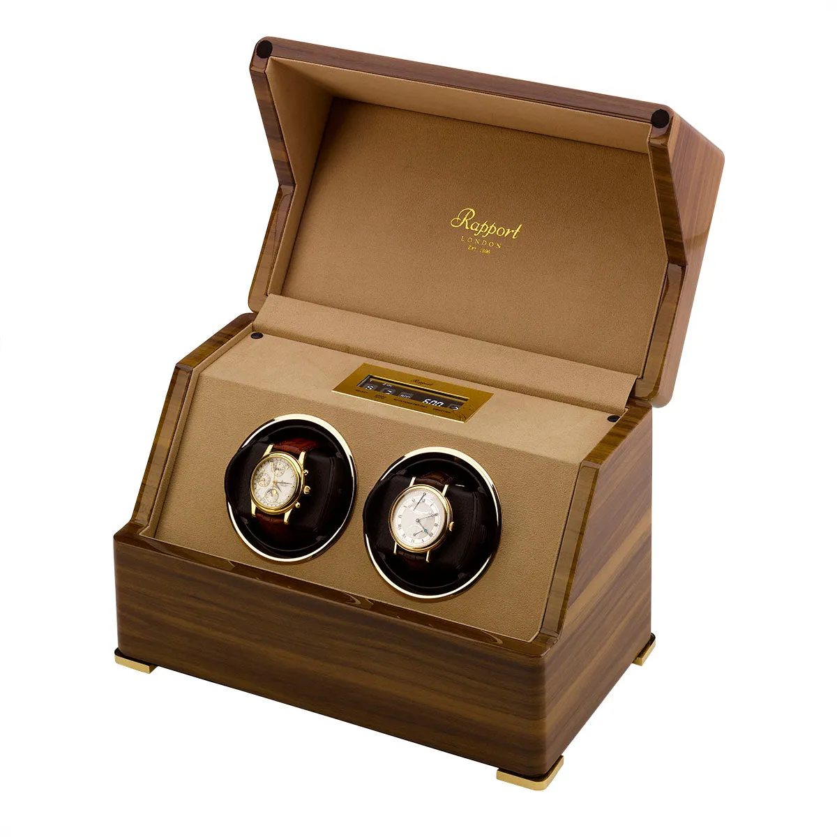 Rapport Perpetua III Double Watch Winder - Walnut