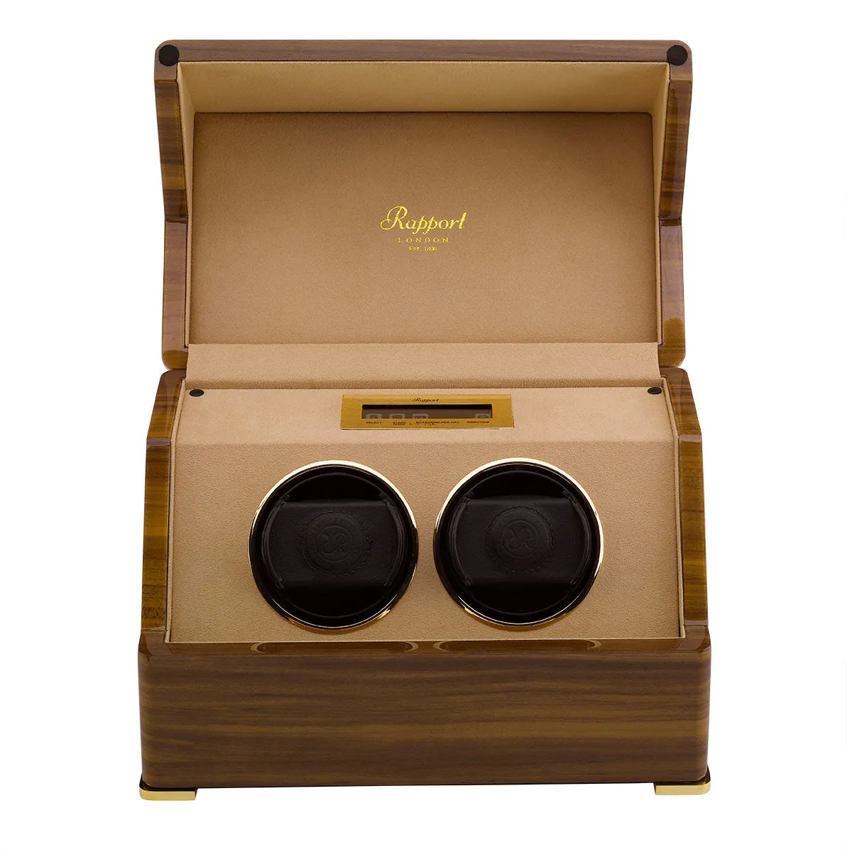 Rapport Perpetua III Double Watch Winder - Walnut