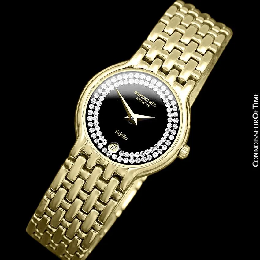 Raymond Weil Fidelio Ladies Jeweled Bracelet Watch, Ref. 4702 - 18K Gold Plated with Swarovski Crystal