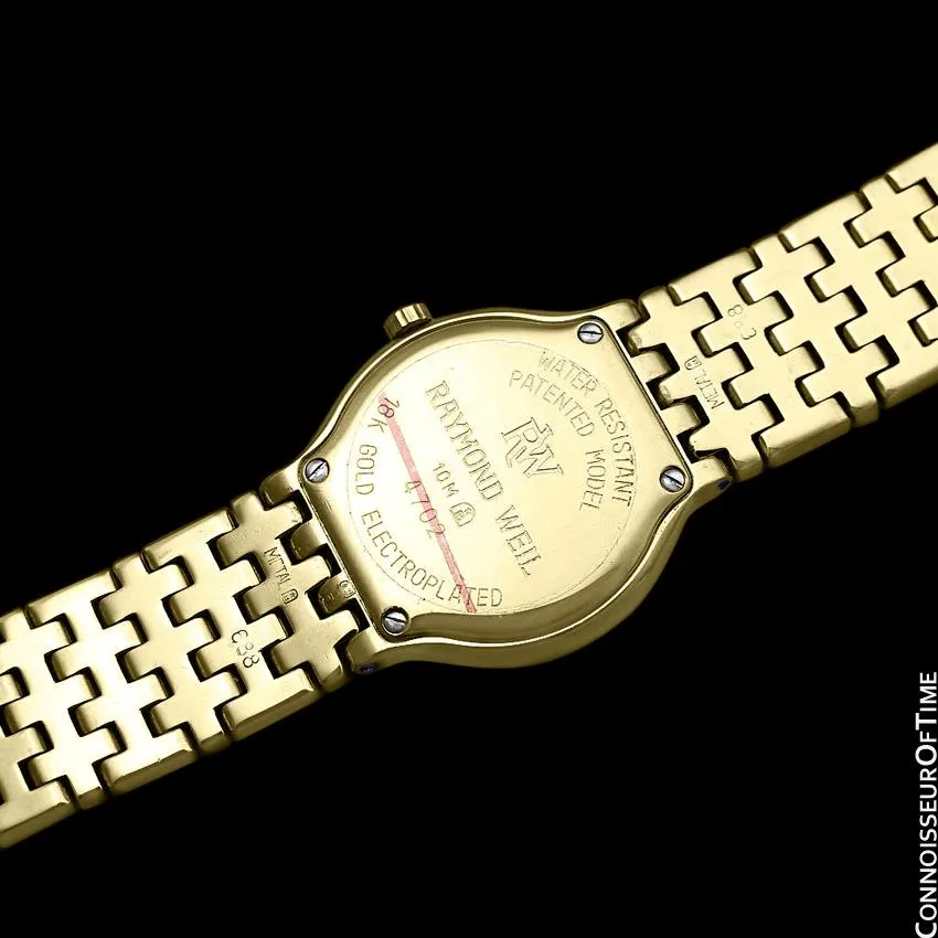 Raymond Weil Fidelio Ladies Jeweled Bracelet Watch, Ref. 4702 - 18K Gold Plated with Swarovski Crystal