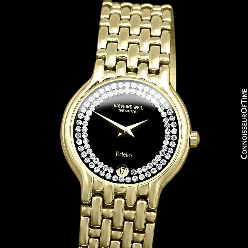 Raymond Weil Fidelio Ladies Jeweled Bracelet Watch, Ref. 4702 - 18K Gold Plated with Swarovski Crystal
