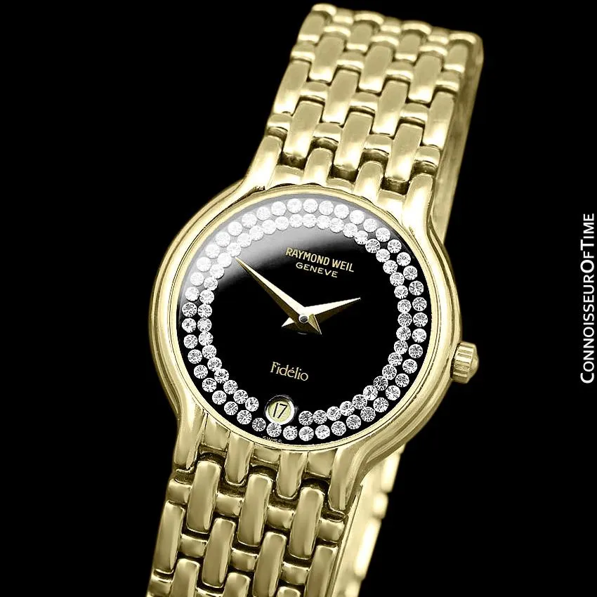 Raymond Weil Fidelio Ladies Jeweled Bracelet Watch, Ref. 4702 - 18K Gold Plated with Swarovski Crystal