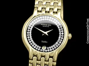 Raymond Weil Fidelio Ladies Jeweled Bracelet Watch, Ref. 4702 - 18K Gold Plated with Swarovski Crystal