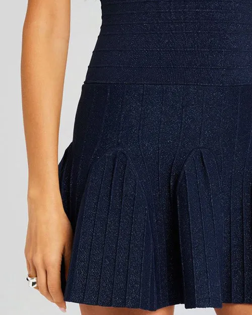RETROFETE | Audrina Knit Dress | Metallic Navy