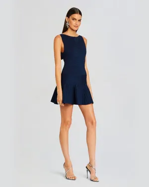 RETROFETE | Audrina Knit Dress | Metallic Navy