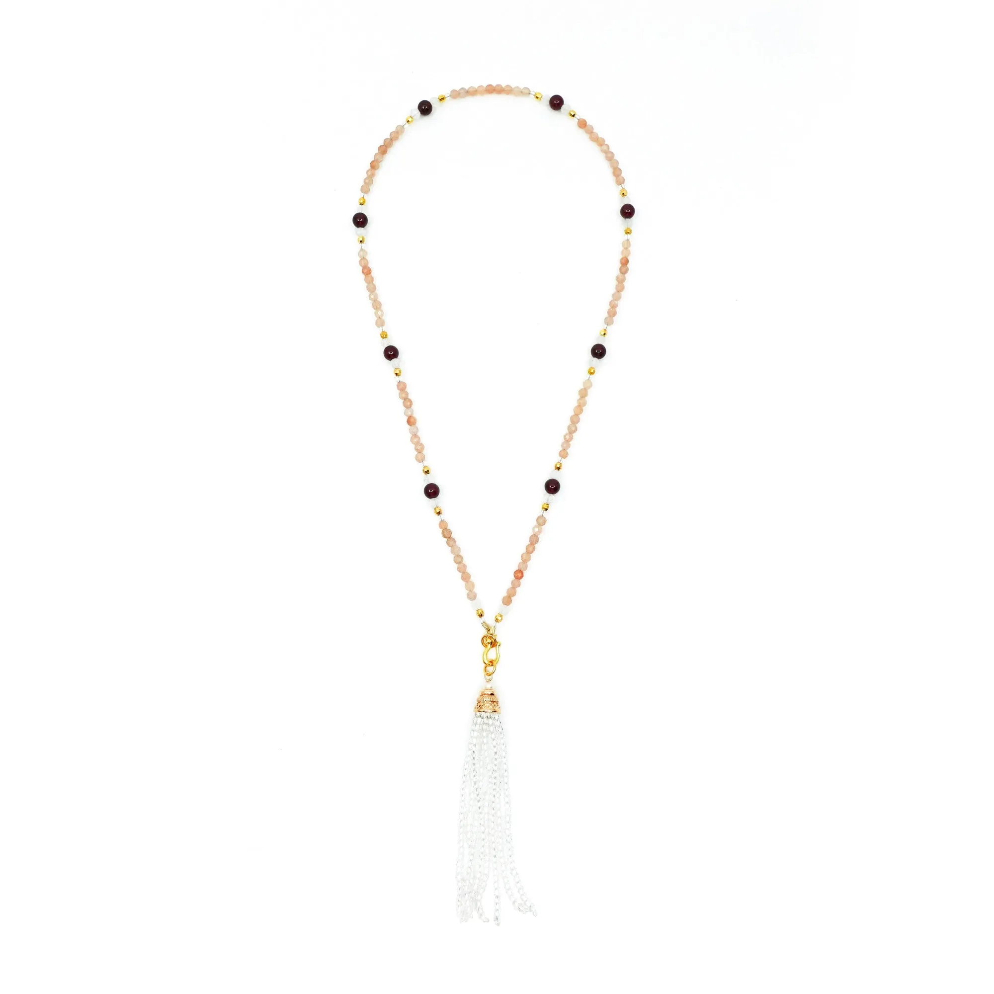Return to Origin 4mm Sunstone Tassel Necklace
