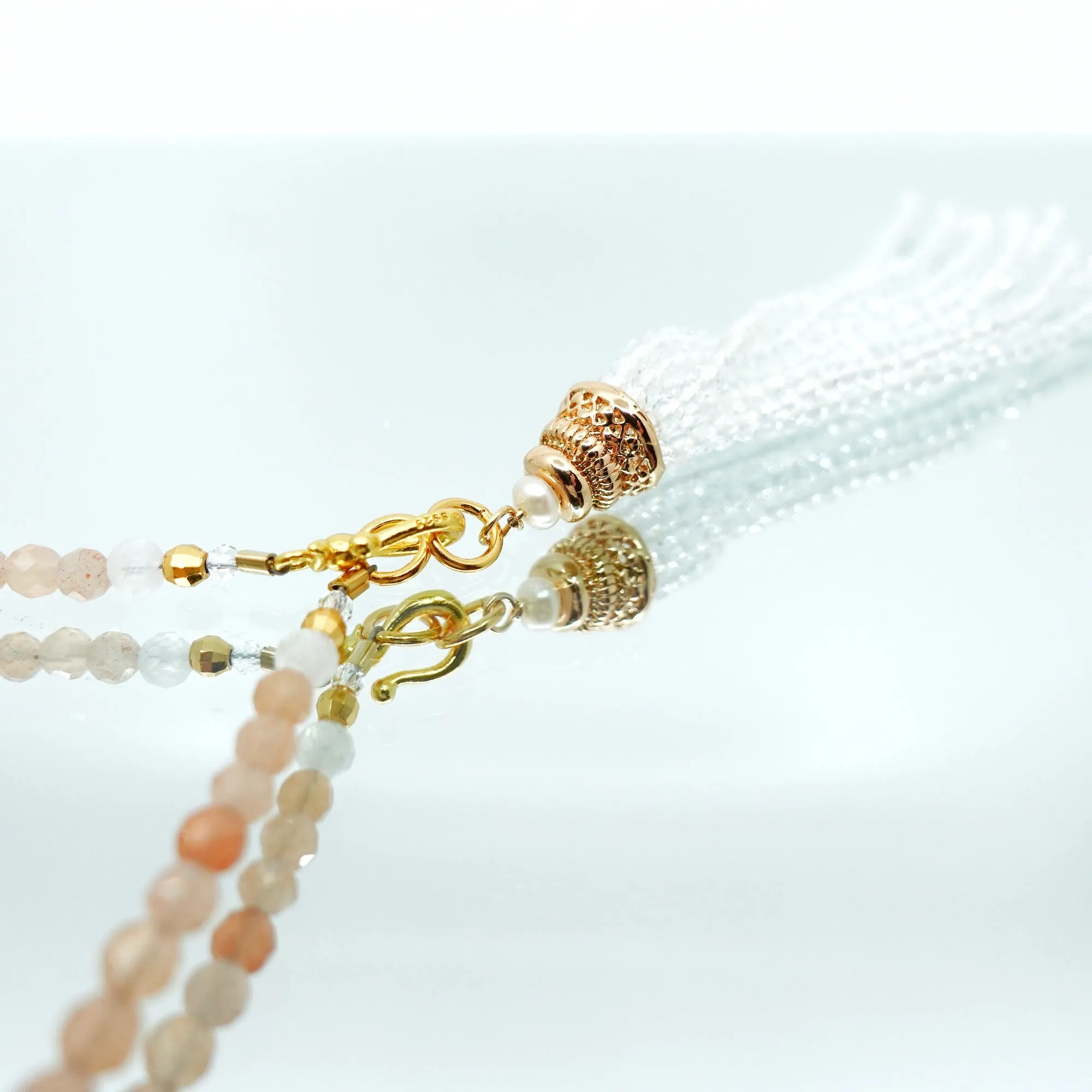 Return to Origin 4mm Sunstone Tassel Necklace