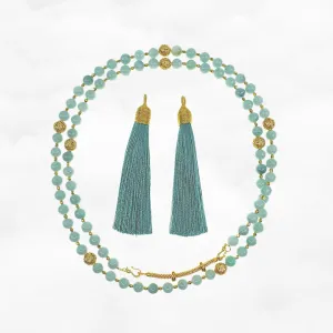 Return to Origin Multi-style Green Jadeite Beaded Necklace with Tassels