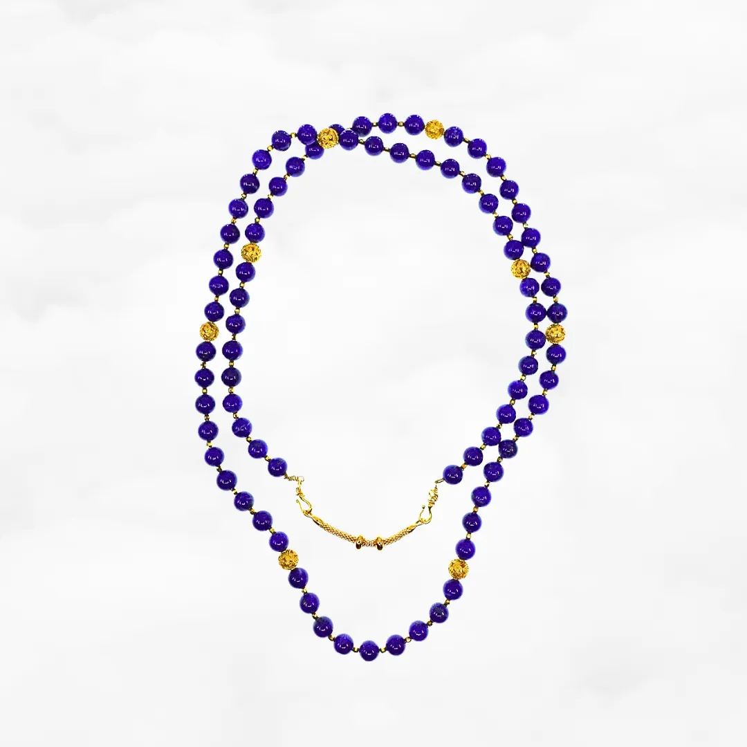 Return to Origin Multi-style Lapis Beaded Necklace with Tassels