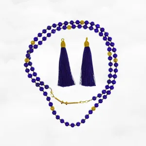 Return to Origin Multi-style Lapis Beaded Necklace with Tassels