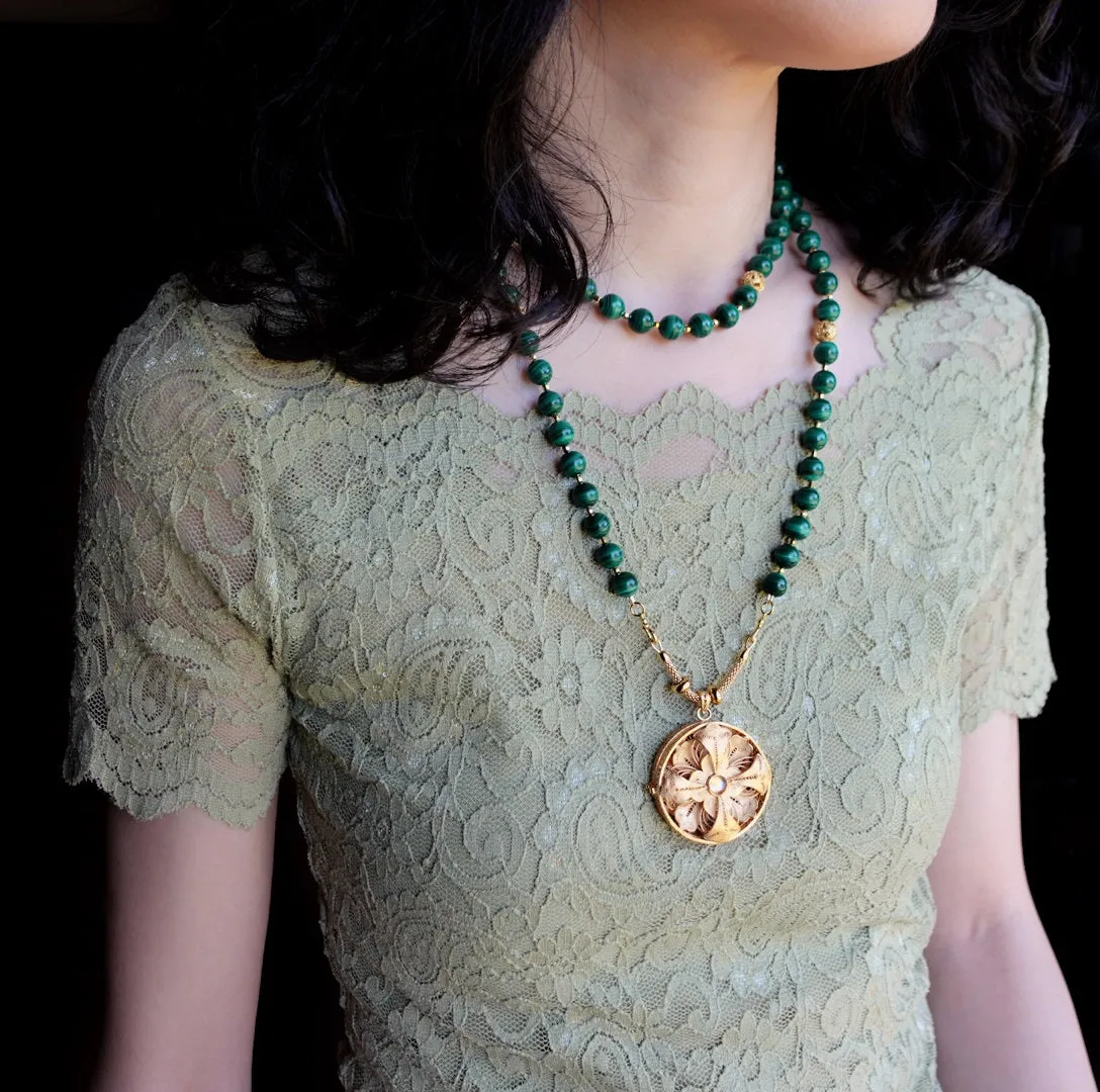 Return to Origin Multi-style Malachite Beaded Necklace with Tassels