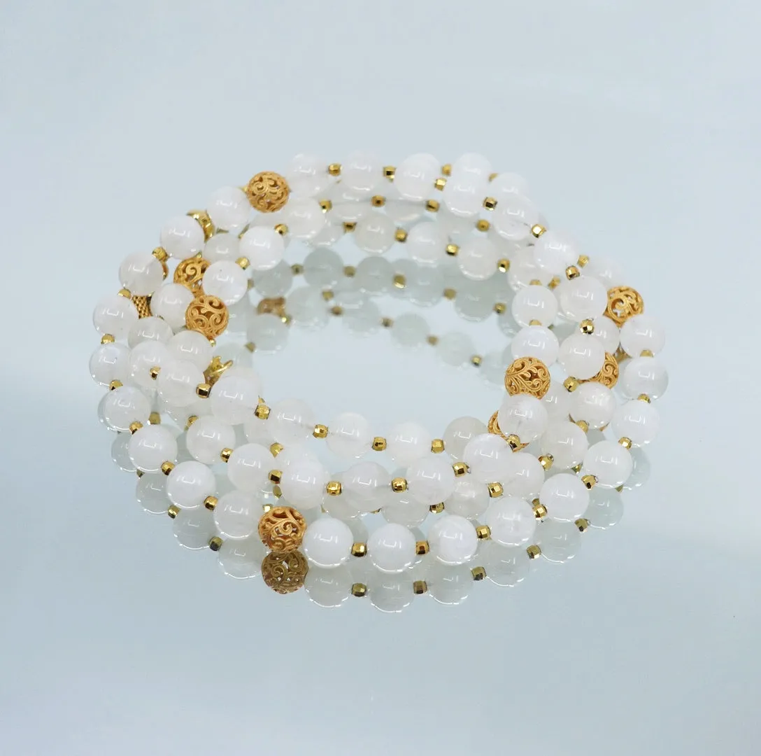 Return to Origin Multi-style Moonstone Beaded Necklace with Tassels