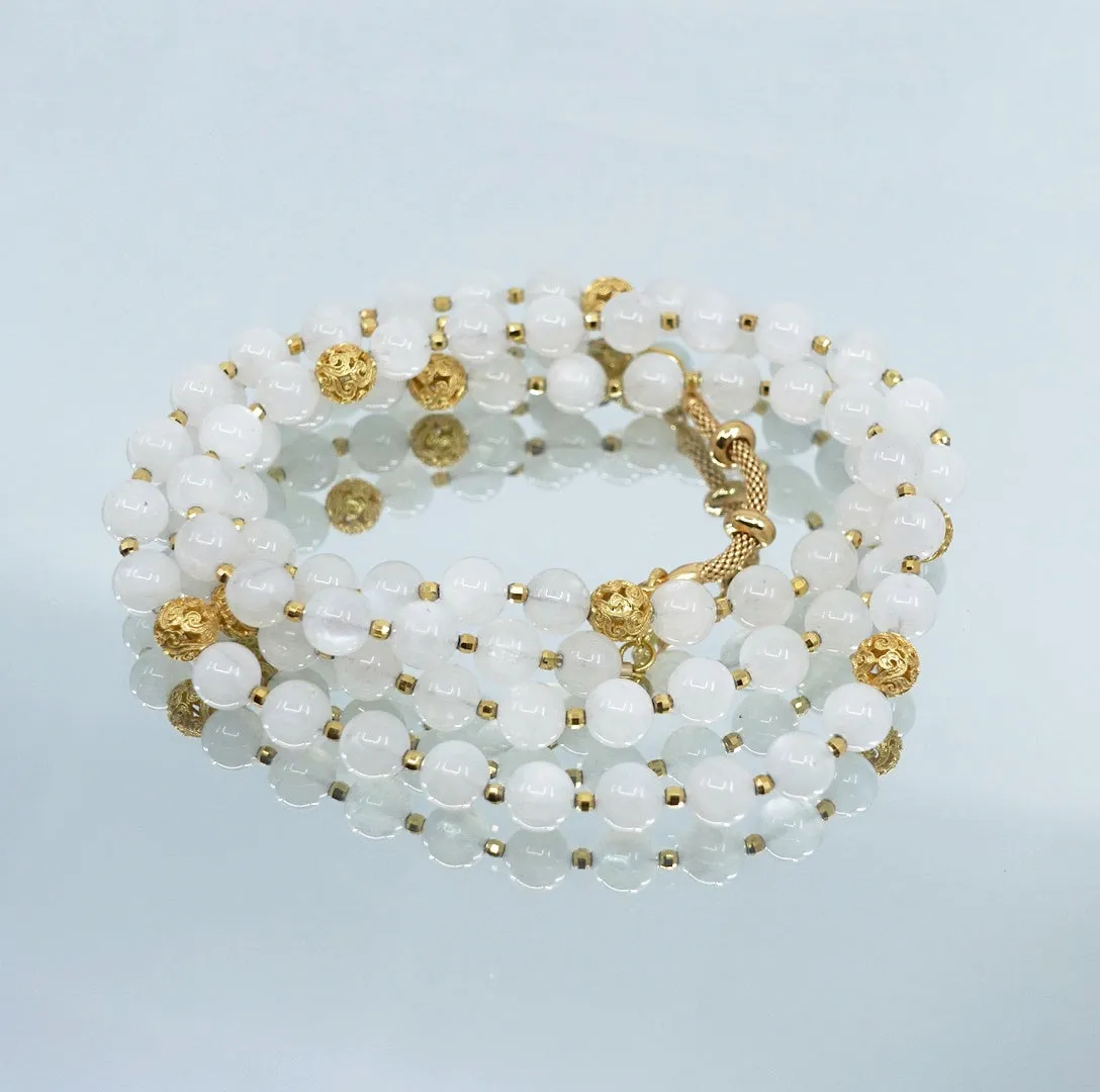 Return to Origin Multi-style Moonstone Beaded Necklace with Tassels