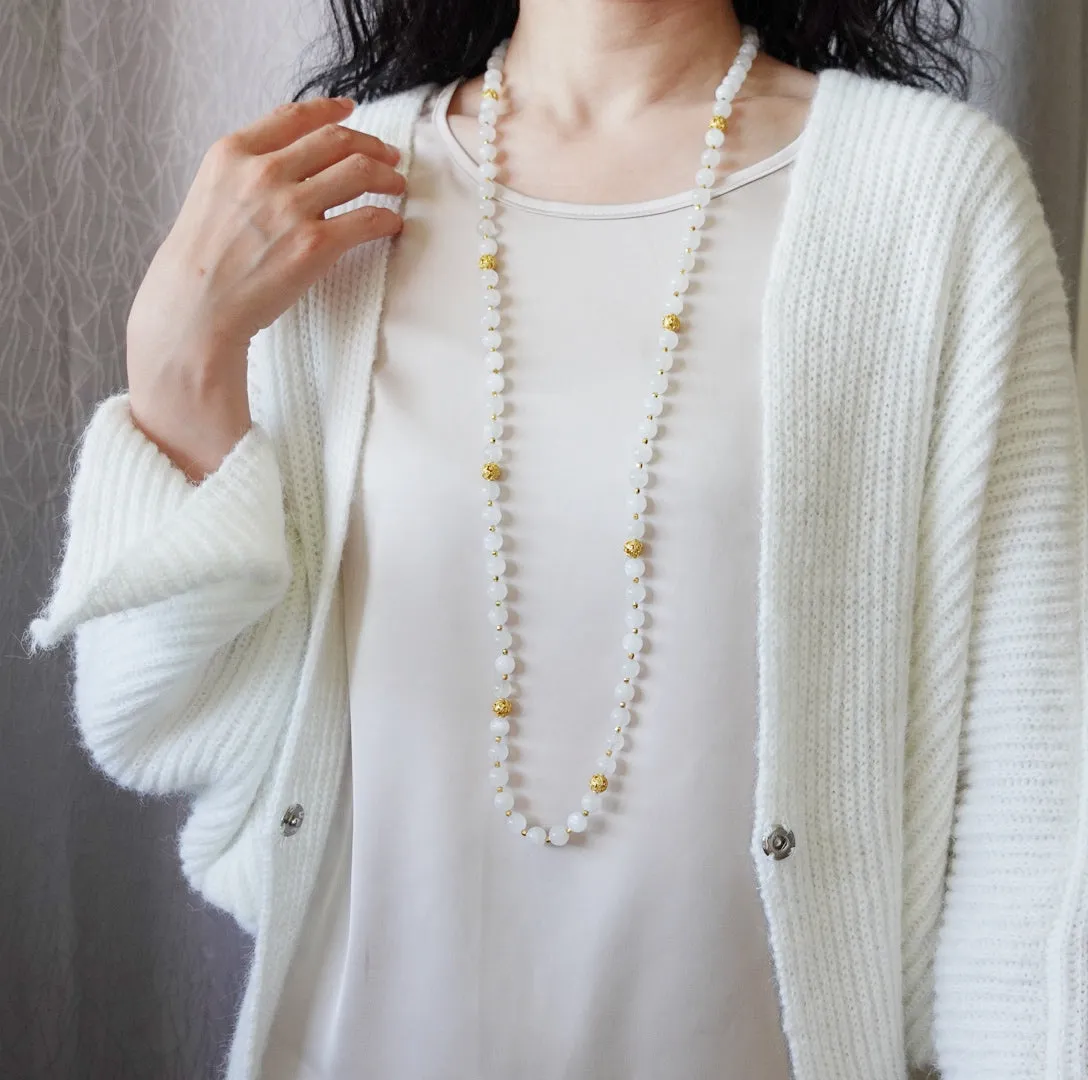 Return to Origin Multi-style Moonstone Beaded Necklace with Tassels