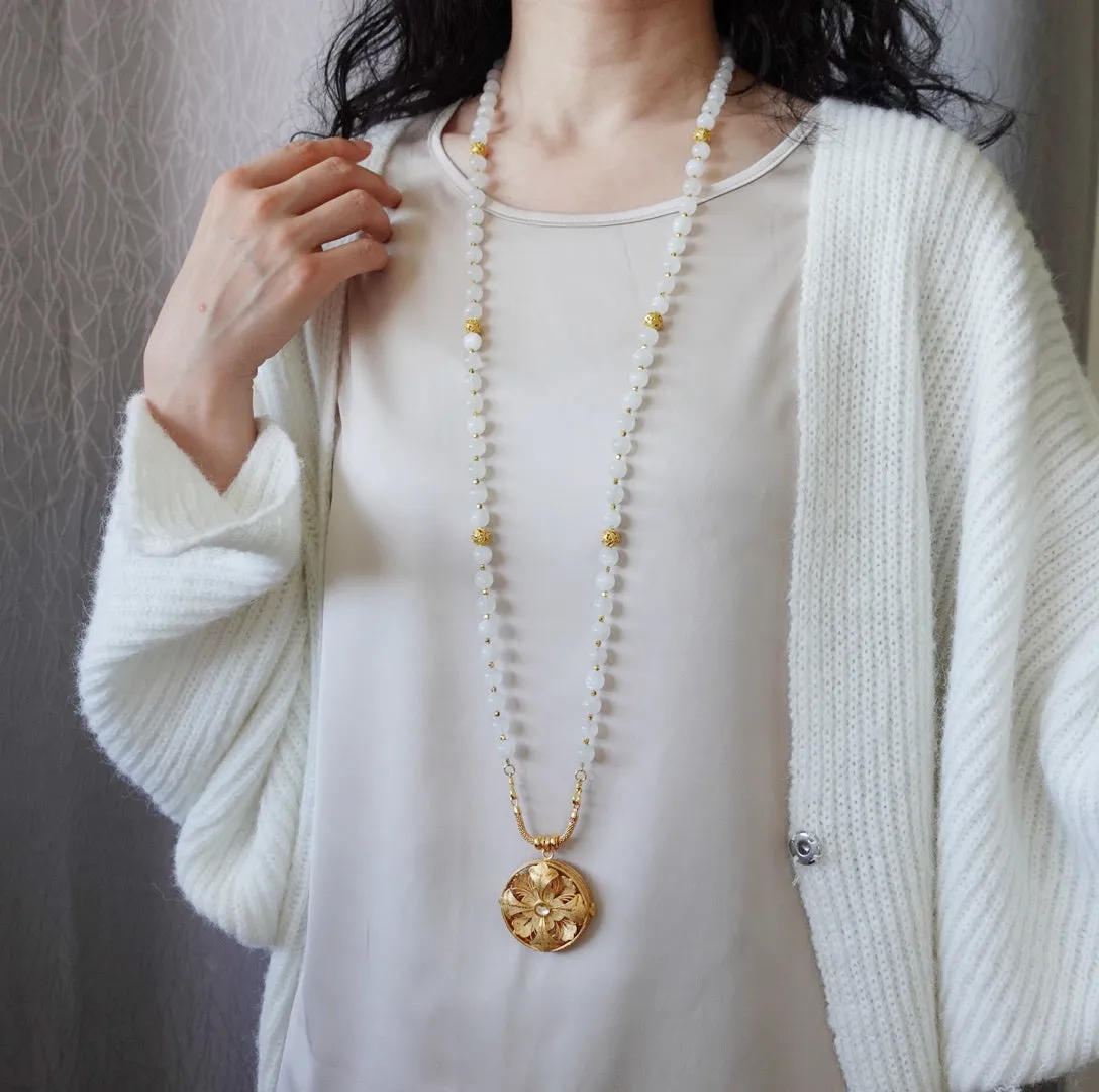 Return to Origin Multi-style Moonstone Beaded Necklace with Tassels