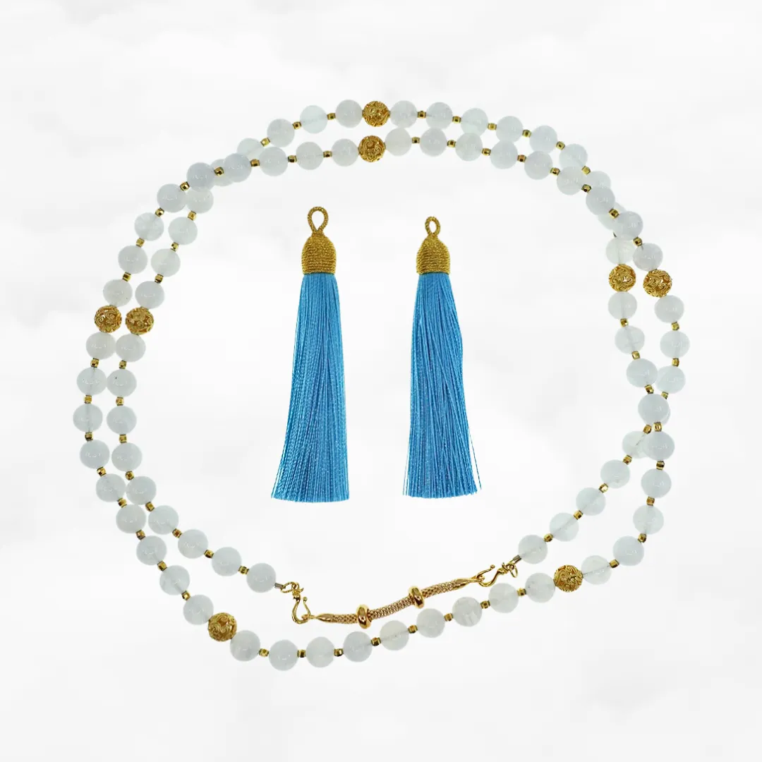 Return to Origin Multi-style Moonstone Beaded Necklace with Tassels