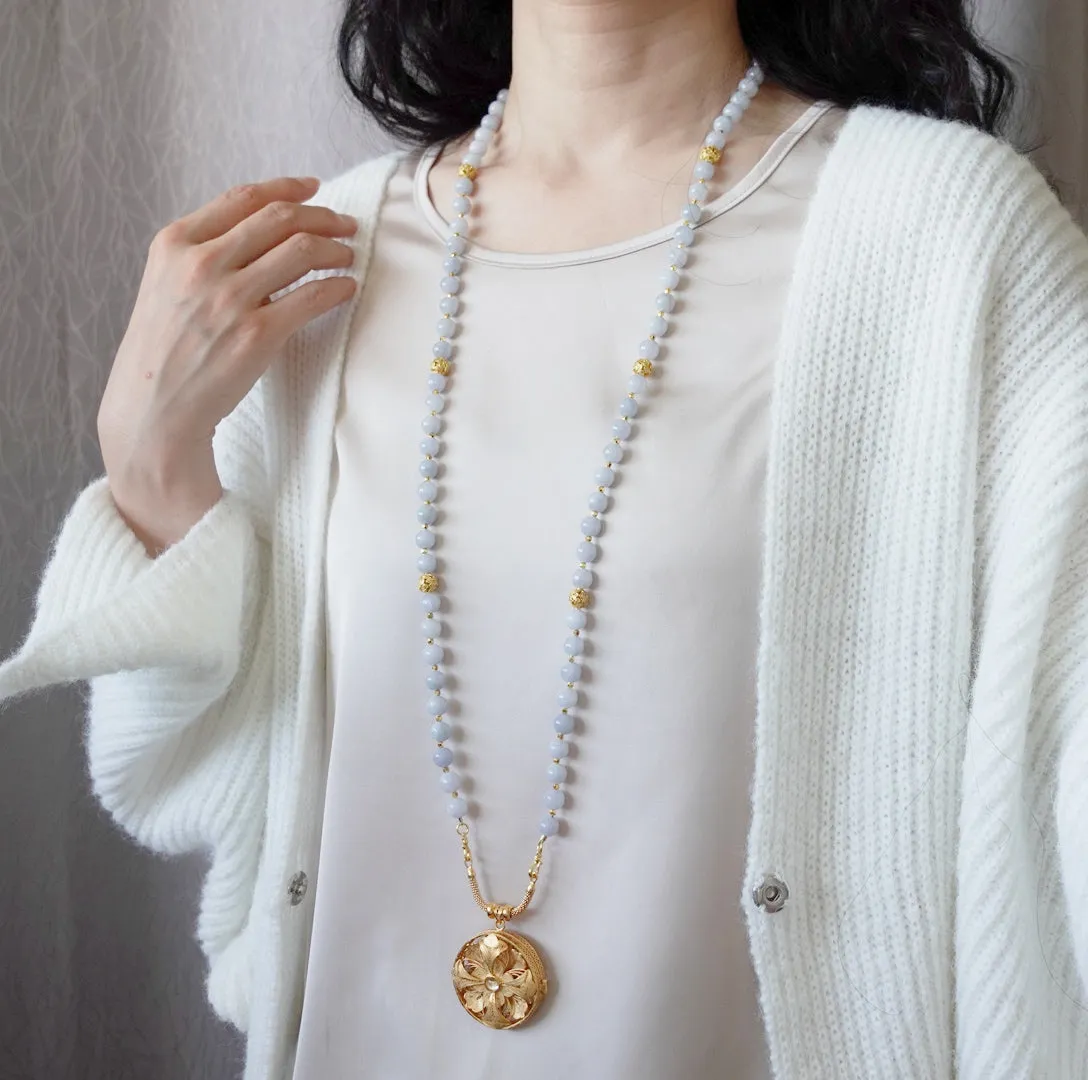 Return to Origin Multi-style Purple Jadeite Beaded Necklace with Tassels