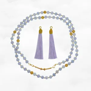 Return to Origin Multi-style Purple Jadeite Beaded Necklace with Tassels