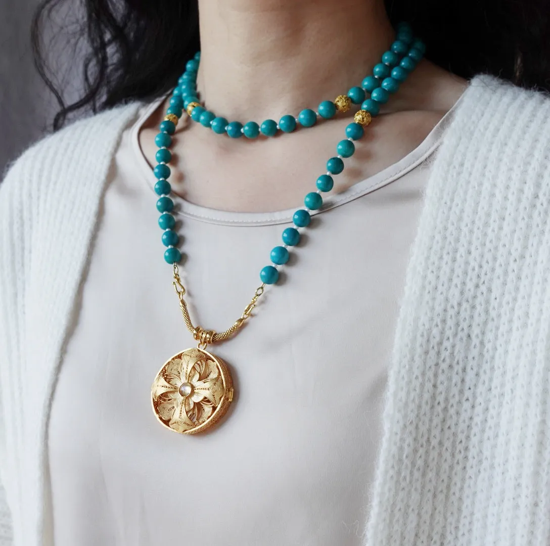 Return to Origin Multi-style Turquoise Beaded Necklace with Tassels