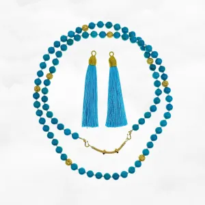 Return to Origin Multi-style Turquoise Beaded Necklace with Tassels