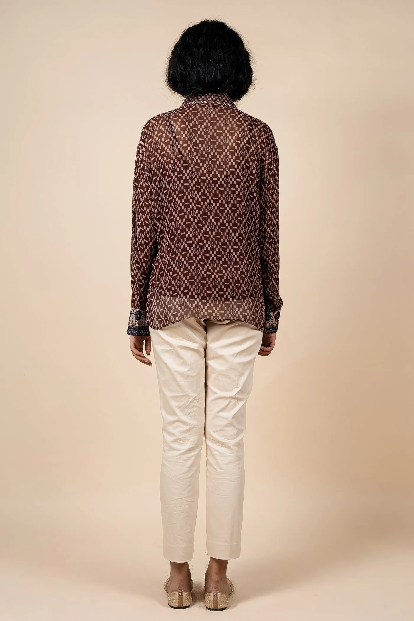 Rich Brown Printed Shirt
