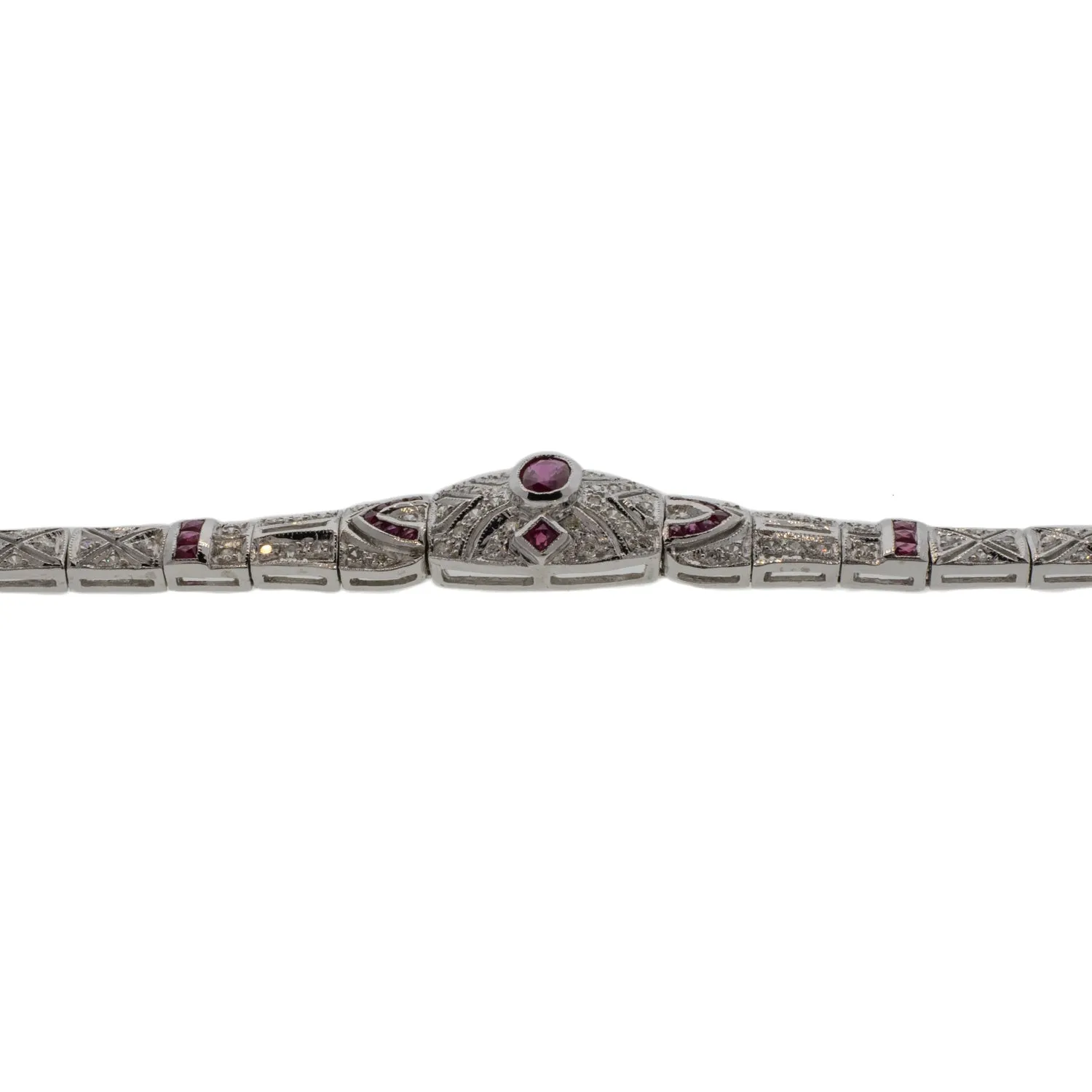 Ruby and Diamond Reproduction Vintage Bracelet