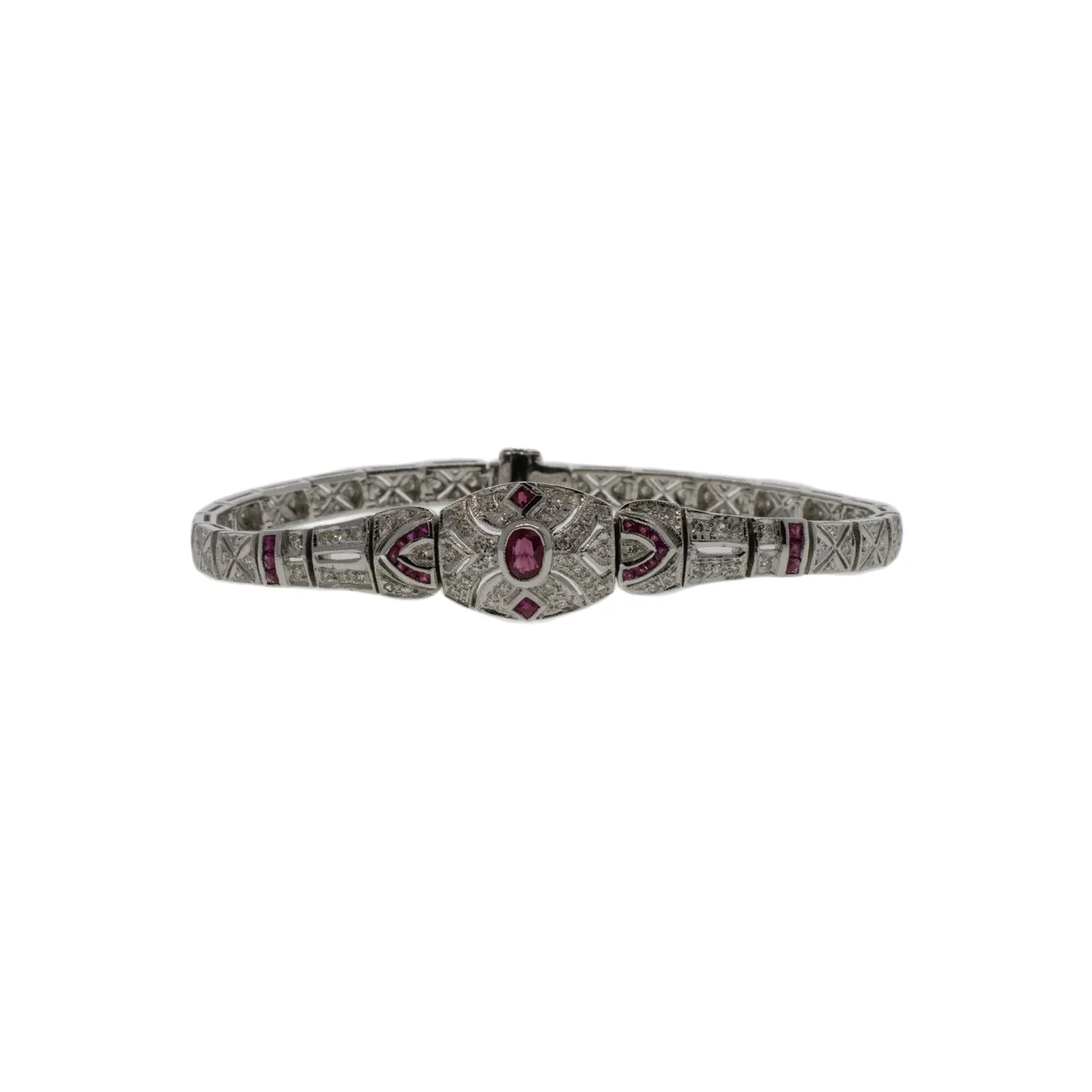 Ruby and Diamond Reproduction Vintage Bracelet