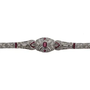 Ruby and Diamond Reproduction Vintage Bracelet
