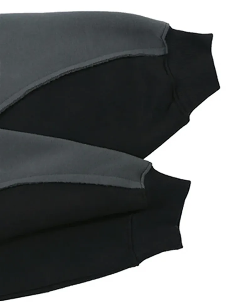 Saint Letter Print Winter Plush Lined Hoodies for Men