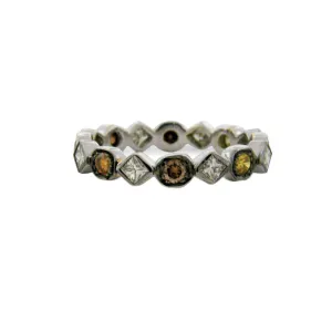 Sethi Couture White Gold Black Rhodium Multi-Color Diamond Eternity Band