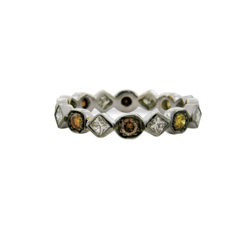 Sethi Couture White Gold Black Rhodium Multi-Color Diamond Eternity Band