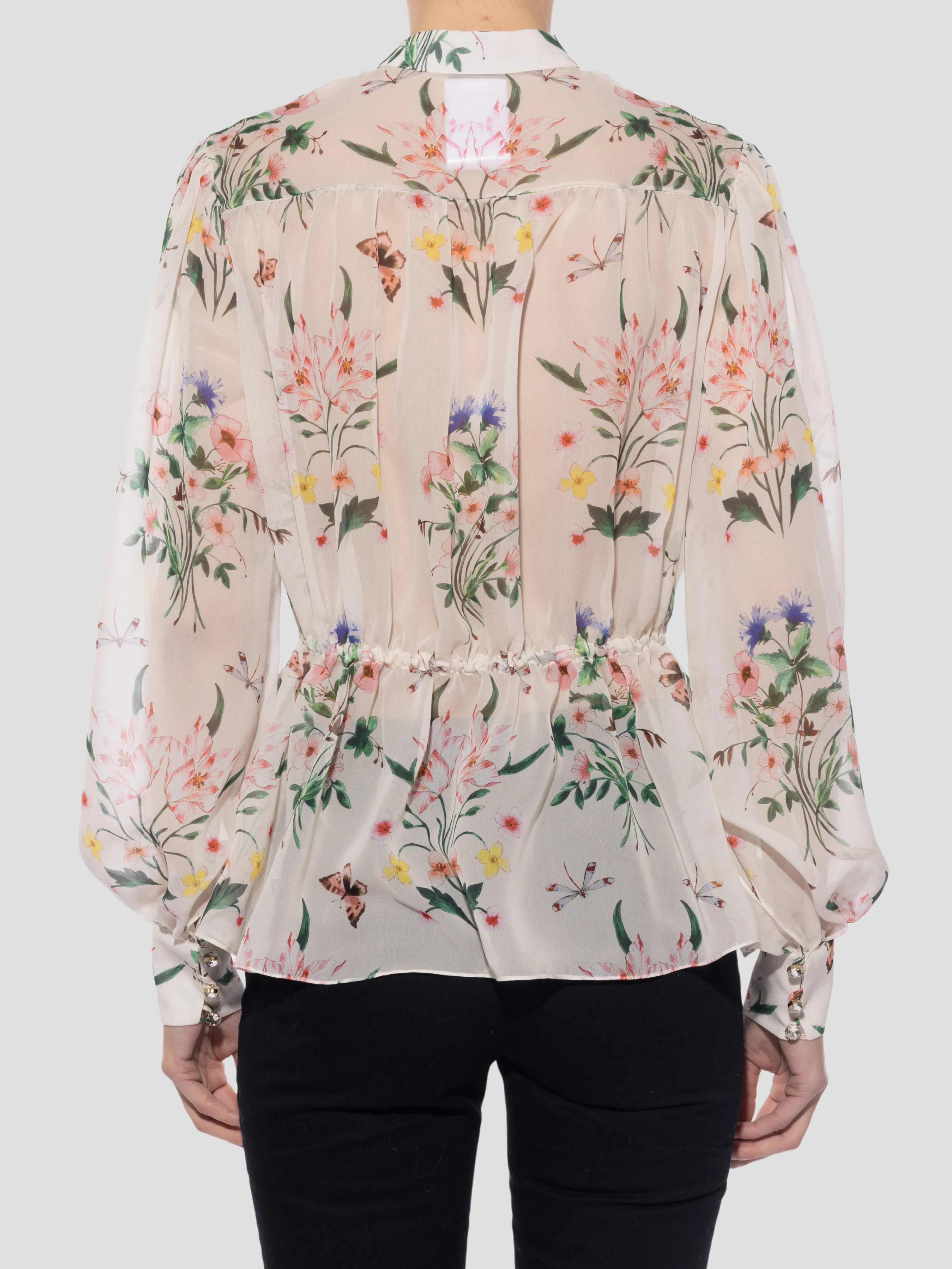 Sheer Blouse with Bow Detail