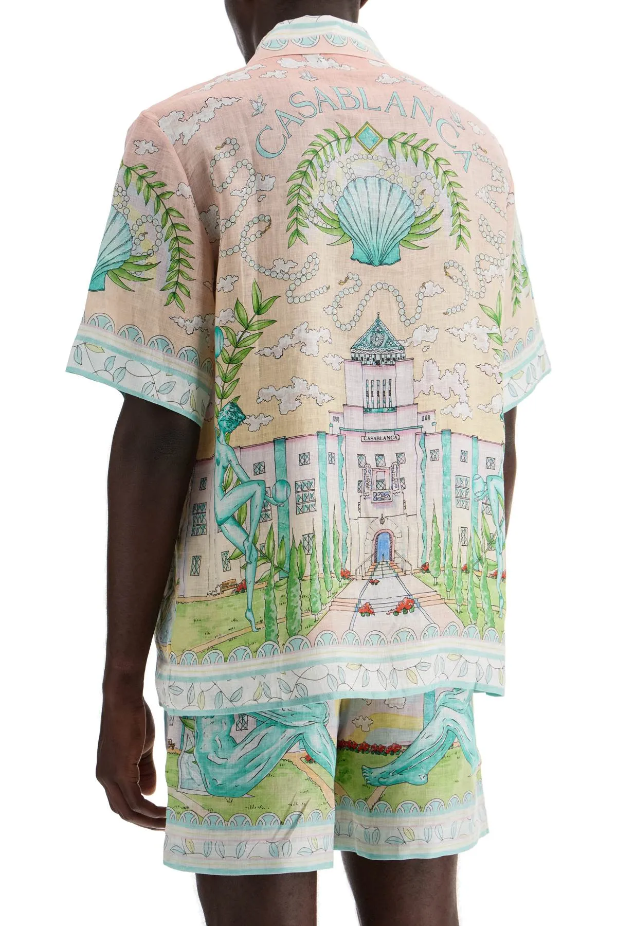 short-sleeved linen shirt for men