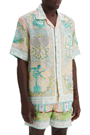 short-sleeved linen shirt for men