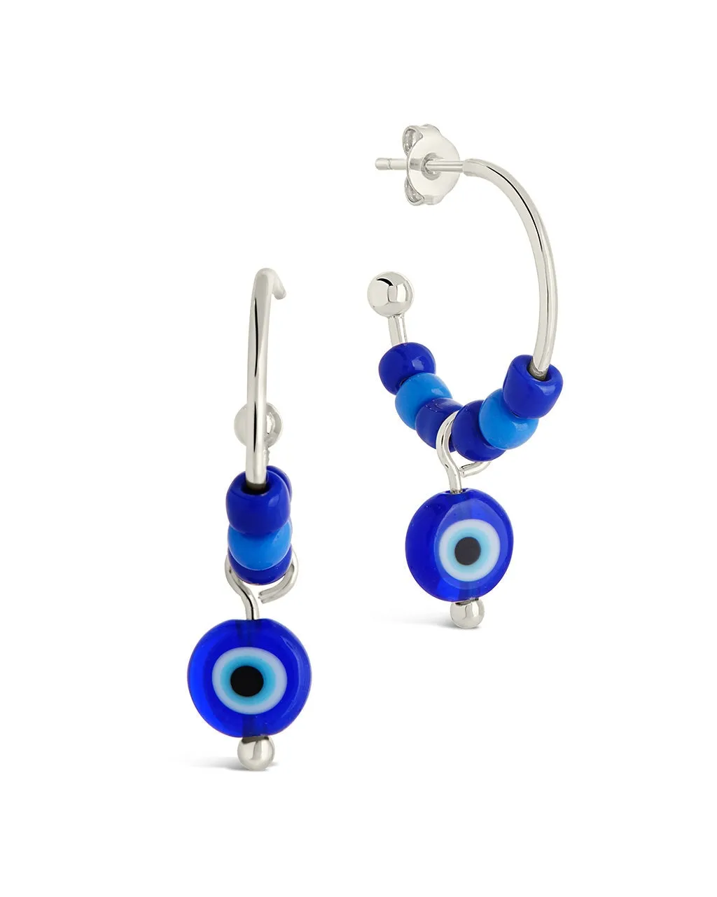 Sibyl Evil Eye Beaded Hoop Earrings