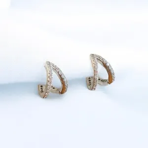 Silver Jeweled Mini Cuff Hoops