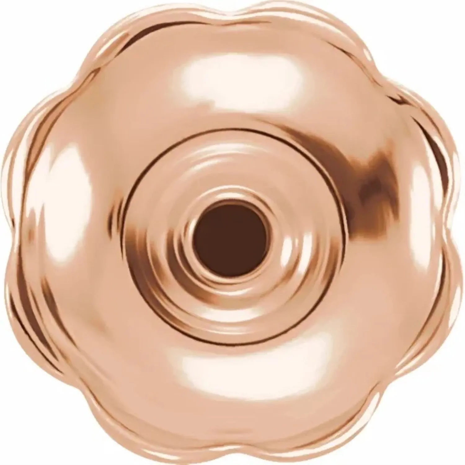 Single Earring Back Replacement | 14K Solid Rose Gold | Threaded Safety Back for Baby Toddler Earrings | Post Size .028" | 1 Piece