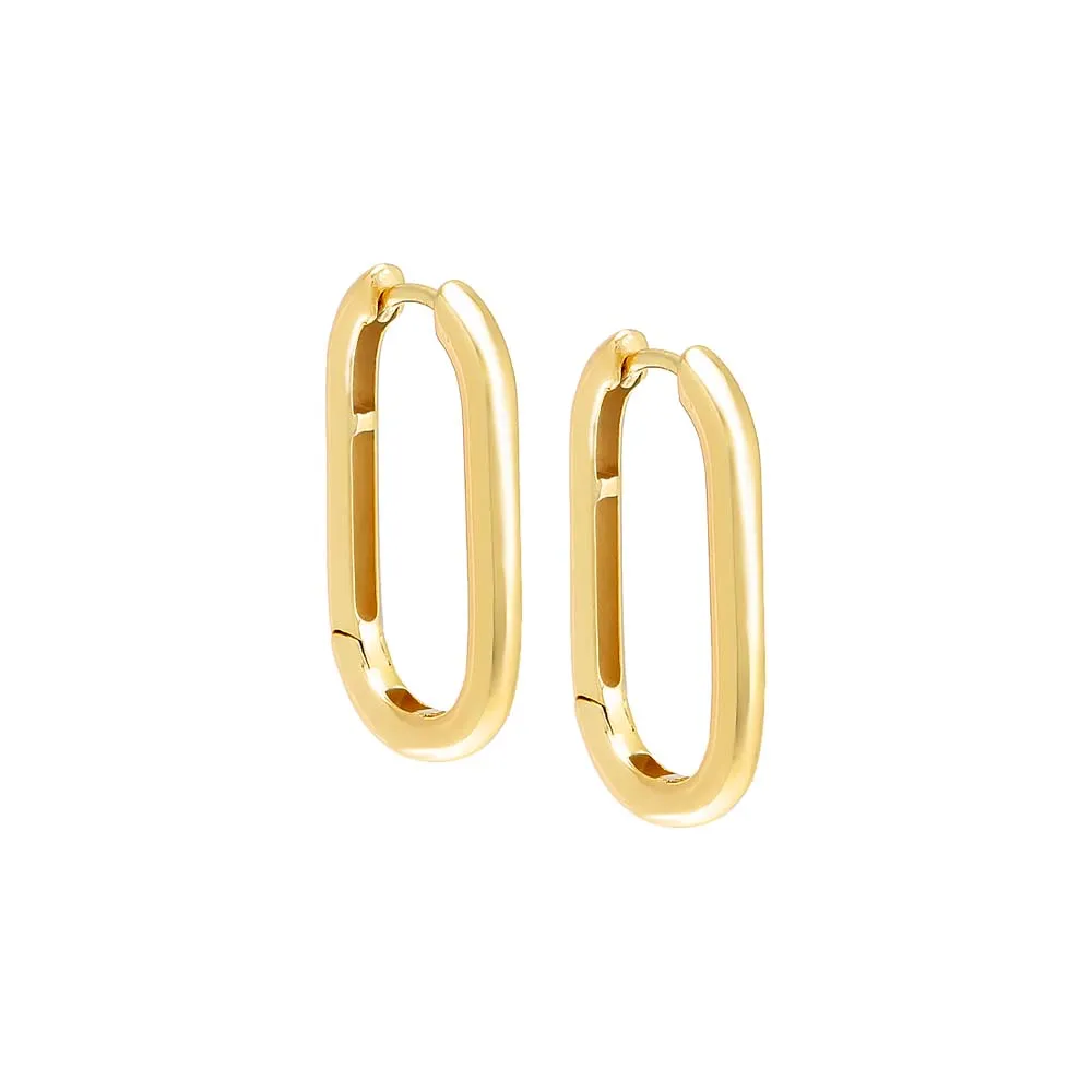 Solid Large Link Hoop Earring