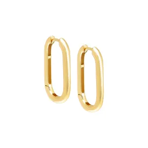 Solid Large Link Hoop Earring