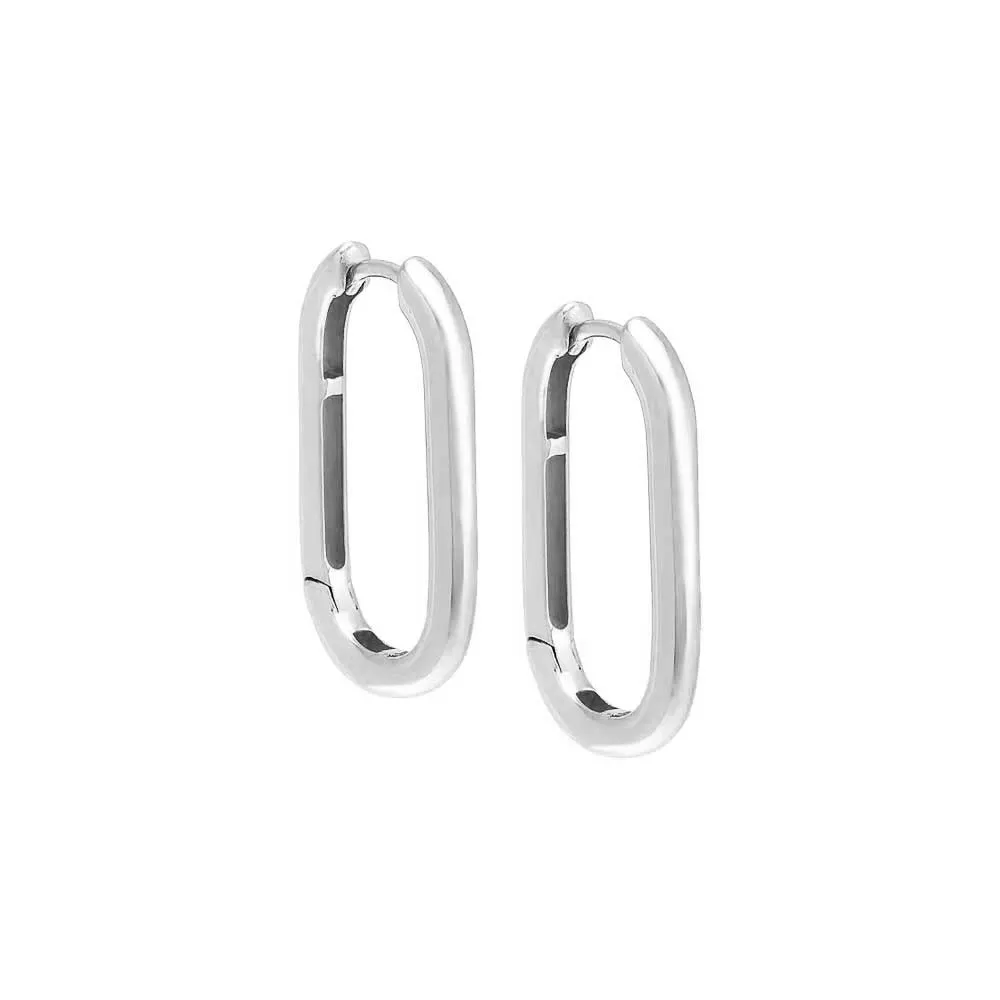 Solid Large Link Hoop Earring