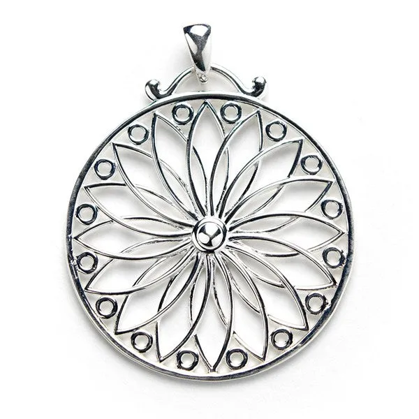 Southern Gates Sterling Silver Round Sunburst Pendant (89039)